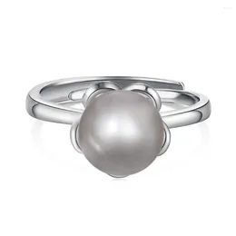 Cluster Rings S925 Silver Ring Natural Freshwater Pearl Fashionable And Elegant Opening Jewellery
