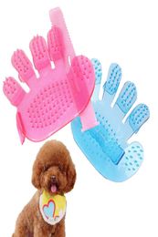 Pet Supplies PVC Plastic Dog Cleaning Bath Comb Shower Brush Grooming Brushes Massage Glove for Dogs Cats Five Finger Design2865267