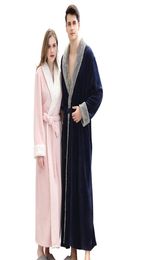 2020 Winter Warm Flannel Robes Coral Fleece Long Bathrobe Women Pyjamas Men Kimono Bath Robe Bridesmaid Sexy Dressing Gown8226731