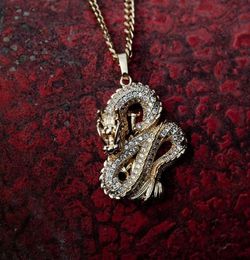 Pendant Necklaces 2022 Jewellery Dragon For Women Men Gold Colour Jewellery Cubic Zirconia Mascot Ornaments Lucky Symbol Gifts1981066