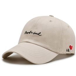 hundred hat Sunlight hat Love embroidery polyester cotton younger baseball hat women's spring, summer and autumn student casual caps Sunshade travel wear a cap