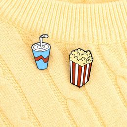 Brooches Custom Chocolate Soda Popcorn Calories Or Fitness Enamel Pin Shirt Lapel Bag Badge Sports Jewellery Gift For Kid Friends