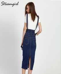 Длинная джинсовая юбка для джинсов с ремнями женские джинсы юбки плюс размер высокой талию юбки для карандашных карандаш
