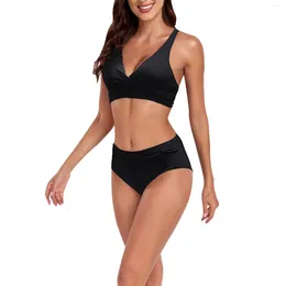 Women's Swimwear Split Swimsuits Sexy Body Bikini Swimsuit Two Piece Solid Colour Athletic For Women Beach Bikinis Bathing Suit