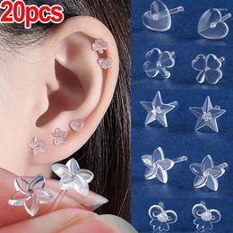 Stud Earrings 20PCS Transparent Ear Stick Anti Allergy Mini Resin Studs Plastic Earhole Maintenance Needling Jewellery Women Men