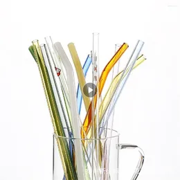 Drinking Straws Glass Pipette Heat-resistant Large Wave-shaped Creative Tableware Milk Beverage Straw Three-way Curved Shape High