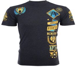 Mens T-Shirt Aman Fighter Mens T-Shirt LANDER Athletic BLACK YELLOW Biker MMA Gym tops S-3XL4389586