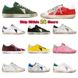 Sports shoes men's gold pink casual shoes designer women's shoe superstar dirty super black and white pink green ball star Des Chaussres 35-46 designer shoes