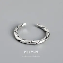 Cluster Rings Personalised Minimalist Vintage Sterling Silver Ring With Diagonal Lines For Women In Korea DDM Fashion Jewellery