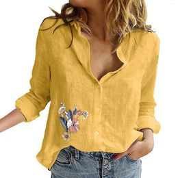 Women's Blouses Button Up Shirts V Neck Casual Long Sleeve Loose Shirt Tops Womens Half