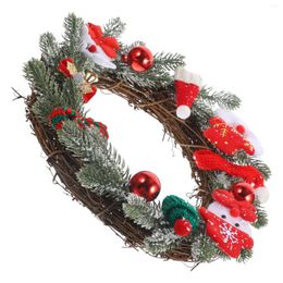 Decorative Flowers Christmas Wreath Front Door Tag Party Supplies Garland Wood Home Decoration Festival Scene Wreaths Crafts