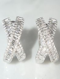 Across 14 Gold Lab Diamond Stud Earring Real 925 sterling silver Engagement Wedding Earrings for Women Bridal Gemstones Jewelry5748477