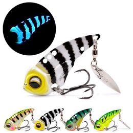 Baits Lures MZ55 60 Metal Vib Lipless Leaf Glow Citrus Lure55 60mm 13g 17g Sink Tail Rotating Bait for Artificial Tactics of Trout and Perch PikeQ240517
