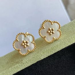 Stud Earrings CY Fashion Simple Rose Gold Plum Flower Ladies Sweet Romantic Elegant Temperament Jewelry Party Gift