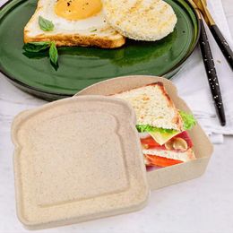 Plates 2 Pcs Sandwich Box Fruit Containers Lids Holder Air Tight Case Micro-wave Oven Big Microwave Safe Toddler