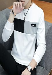 2019 new men t shirt casual long sleeve men039s basic tops tees stretch t shirt mens clothing chemise homme6260830
