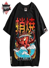 Hip Hop T Shirt Streetwear Oversized Funny Octopus Men Harajuku TShirt Japanese Style Summer Tops Tees Cotton anime Tshirt 2106295194155