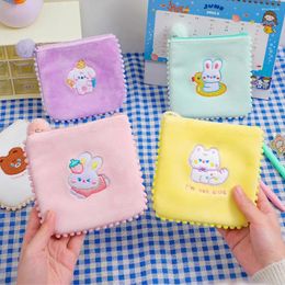 Storage Bags Cartoon Protective Case Embroidery Portable Bag Headset Aunt Towel Cotton