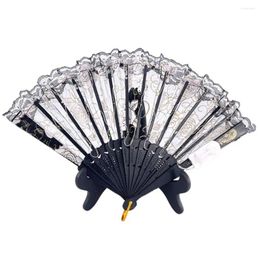 Decorative Figurines Led Light Fan Elegant Lace Folding Hand Fans For Costume Parties Cosplay Holiday Decor Wedding Dance