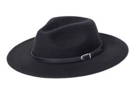 Fedora Hat Men Women Imitation Woolen Winter Women Felt Hats Men Fashion Black Top Jazz Hat Fedoras Chapeau Sombrero Mujer6394665