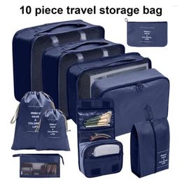 Duffel Bags 10Pcs Travel Organiser Storage Bag Suitcase Luggage Packing Set Drawstring Shoe Cosmetic Clothes Duffels