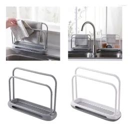 Kitchen Storage Space Saving Sink Rack Functional Drain Holder With Double Buttom Towel Stand