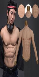 Men039s Body Shapers Summer Clothing Shaping Flexible Silicone Muscle Chest Full Suit Synthetic Roleplaying Costume6573407
