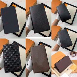 Fashion women clutch wallet Genuine Leather Double zipper wallets long classical purse Card Holder Pocket Tote Dust Bags designer walle 326A
