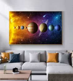 Solar System Pictures Nebula Space Universe Posters and Prints Science Canvas Painting Wall Art for Living Room Decor Cuadros3908973