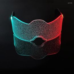 Party Decoration LED Masquerade Mask Light Up Luminous Visor Glasses 7 Colours 12 Lighting Modes Glow In The Dark Cool For Halloween