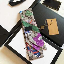 New designer designed womens scarf fashion letter copy handbag scarf tie hair bundle 100% silk material package size 8*120
