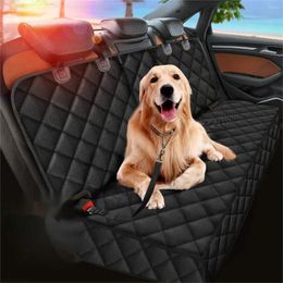 Dog Carrier Car Rear Seat Protective Cover Waterproof Dirt Resistant Pet Black Shoulder Strap Hammock Travel Mattress