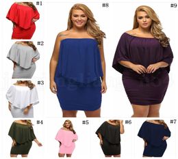 Off Shoulder Ruffles Party Dress Women Bodycon Mini Dress Irregular Summer Slash Neck Cape Sleeve Dresses clothing OOA64253295770