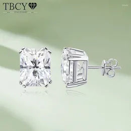 Stud Earrings TBCYD 8 10mm 4CT D Colour Radiant Cut Moissanite For Women S925 Silver Lab Diamond Ear Studs Wedding Fine Jewerly