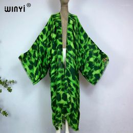 Kimono Summer Leopard Print Vestidos Bikini Cover-up Elegant Cardigan Sexy Holiday Maxi Beach Swimsuit Evening Party Dress