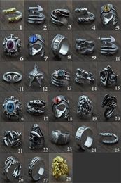 Cuff Ring Tiger Ring For Men Jewellery Vintage PUNK Mens Rings Steampunk Hollow Stainless Steel Rings Of Anime Skull Hip Hop mix ord4247487