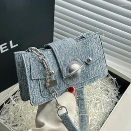 Evening Bags French Style Women Bag 2024 S Denim Blue Crossbody For Versatile Shoulder Designer Handbag Purse