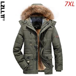 Men's Jackets Winter Men Fleece Warm Thick Windproof Parka Coat Mens Hood Casual Tactics Military Jacket Male Windbreaker Big Size 7XL