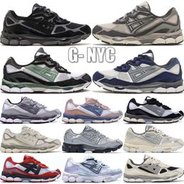 Top Gel NYC Marathon Running Shoes 2023 Designer Oatmeal Concrete Navy Steel Obsidian Grey Cream White Black Ivy Outdoor Trail Sneakers Size 36-45 4D