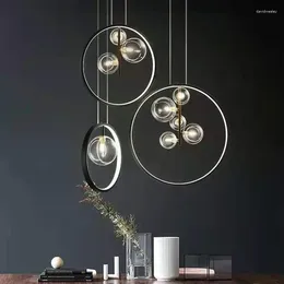 Chandeliers Modern Clear Glass Bubble LED Chandelier Lighting Fixtures Restaurant Bedroom G9 Bulb Pendant Hanging Lamp Home Decor