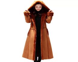 Women039s Wool Blends Faux Shearling Sheepskin Coats Women Artificial Suede Jacket Overcoat Autumn Winter Lambs Thicken Warm 4426275