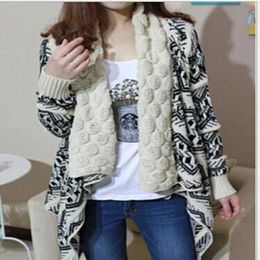 2015 winter trend jacquard knit stole Cardigan Knitting Coat lady coat Cape Poncho shawl wraps Sweater 36131270233