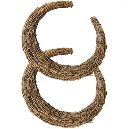 Decorative Flowers Rattan Garland Wreath Circle Natural Making Rings Christmas DIY Accessory Flower Material Dream Catcher Hoops Hand Woven