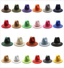 Men039s Fedora Hat For Gentleman Woollen Church Cap Band Wide Flat Brim Jazz Hats Stylish Trilby Panama Caps7003210
