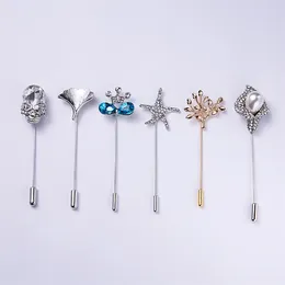 Brooches 1pc Cute Fashion Pearl Rhinestone Flower Butterfly Round Safety Pin Waist Buckle Jeans Button Brooch Pins Charm Jewelry