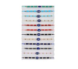 Charm Bracelets 2021 Trendy Evil Eye For Woman Blue Eyes Multicolor Rope Beaded Adjustable Good Luck String Link Girls8260565