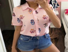 Gagarich Sailor Moon Pink Short Sleeve Shirts Harajuku T Shirt Women Clothes 2020 Cosplay Top Cute Kawaii Butterfly T Shirt LJ20085008730