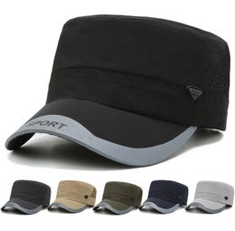 Hat Mens Summer Thin Breathable QuickDrying Cap Mens Hat Trendy Casual Military Cap Summer FlatTop Cap AllMatching Mesh7907869