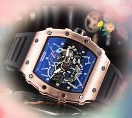 Limited Edition Men's Flowers Skeleton Designer Watch Rubber Silicone Japan Movement Quartz Trend Clock Table reloj de lujo Super Big Size Sports Wristwatch Gifts