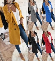 2018 Autumn Winter Women Plus Size Fashion Woollen Coat Long Sleeve Black Gray Oversize Blazer Outwear Jacket Overcoats XXXL3081793